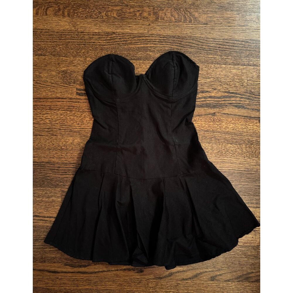 Nasty Gal Dark Romance Flirty Strapless Sweetheart Fit & Flare Mini Dress | S